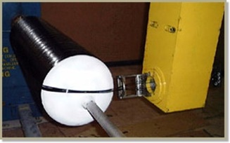 CNG test cylinder being built on filament winding machine