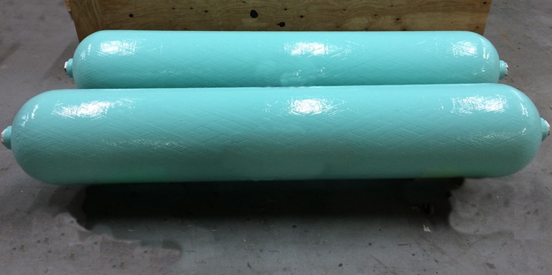 Large filament-wound hydrogen COPV ready for delivery